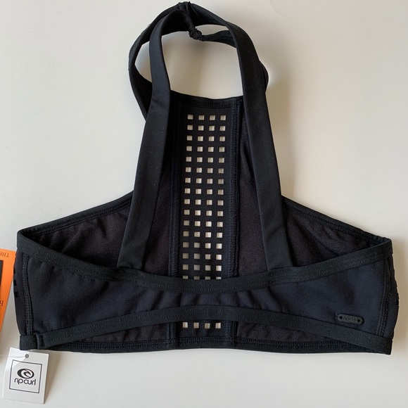 2/$30 Rip Curl black hi neck peekaboo bikini top - Picture 2 of 8